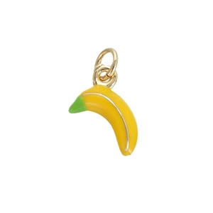 Fashionable banana pendant with yellow and green enamel finish for DIY jewelry making