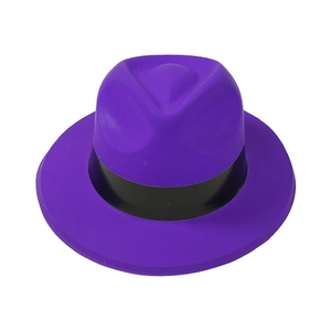 Classic bright purple felt jazz hat with black band for carnival parties and magic shows