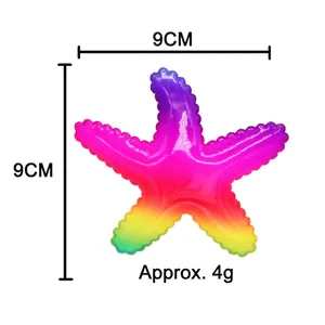 Colorful 9cm rainbow starfish hair clip with glitter sequins for girls and kids