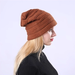 Knitted Beanie Hat Warm Acrylic Winter Slouchy Cold Cap With Fashion Letter Label For Men And Women Unisex Casual