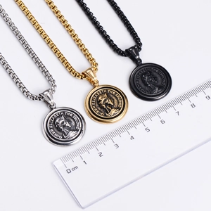Detailed comparison of 2cm Queen Elizabeth II coin pendants in gold, silver, and black finish