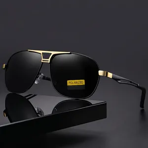 Aviator Polarized Sunglasses For Men Metal Frame Photochromic Day Night Driving UV400 Protection Fashion Eyewear