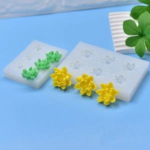 Set of 6-cavity flower silicone molds for DIY soap, candles and cake mousse baking