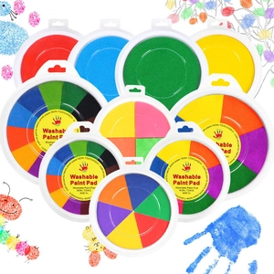 Washable craft ink pads for children in vibrant colors for fabric, wood, and paper crafts