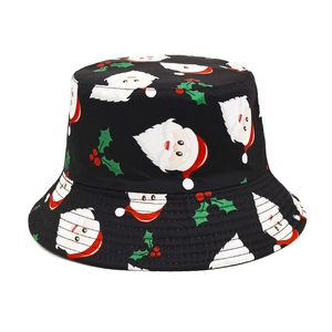 Cappello Da Pescatore Con Stampa Di Babbo Natale Poliestere Retro Cartone Animato Festival Protezione Solare Esterna