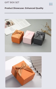 Detailed view of high-quality gift boxes with elegant ribbon bows in various colors
