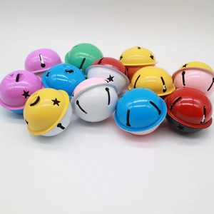 Colorful metal star and moon cutout bells for keychains and Christmas decorations