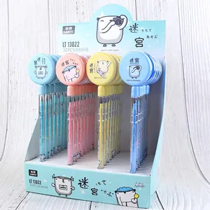 LANTU LT13022 non-sharpening bullet pencil set with 32 bear-themed cartoon pencils