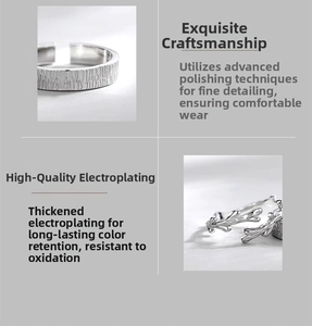 Detailed macro view showing the polished tree branch texture and silver plating on the ring