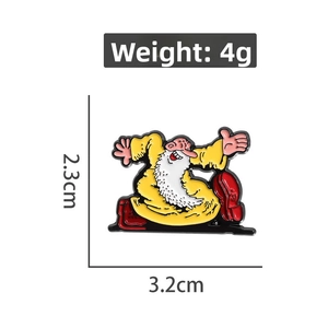 Detailed size chart for a wizard enamel pin showing 2.3cm height and 3.2cm width dimensions