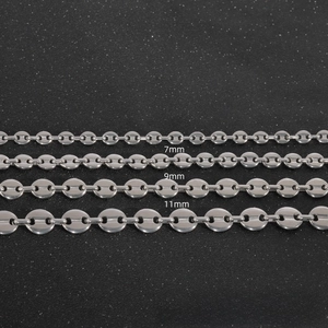 Comparaison de chaînes grains de café en acier inoxydable argenté de 6mm à 11mm
