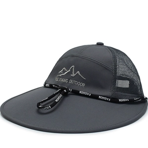 Wide Brim Outdoor Sun Hat Quick Dry Breathable Mesh Hiking Fishing Cap Adjustable Wind Rope UV Protection For Men Women