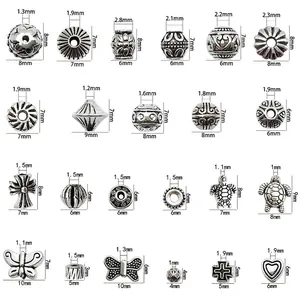 Antique Silver Zinc Alloy Spacer Beads Vintage Tibetan Style For DIY Jewelry Making Necklaces Heart Cross Butterfly