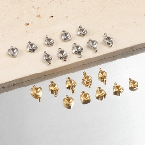 304 Stainless Steel Pendant Base Settings Mirror Polished Heart Star Shape For DIY Jewelry Making Crafts Connectors