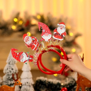 Lot de serre-têtes de Noël avec motifs Père Noël et gnome et décorations brillantes