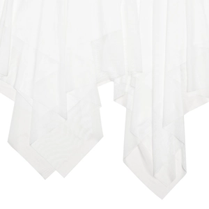 Detail of white mesh fabric with irregular pointed layering and breathable texture