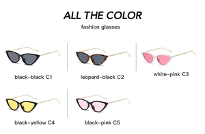 Cat eye sunglasses assortment in black leopard print pink and white with metal temples