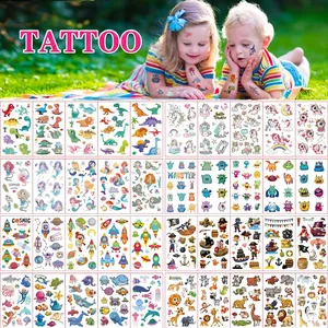 30 sheets of waterproof cartoon temporary tattoos for kids featuring dinosaurs and unicorns