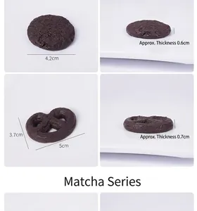 Detailed dimensions of Matcha series cookies models with circular and pretzel shapes