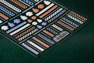 Detail of 5D embossed knit pattern nail stickers with sweater texture and TS-013 label