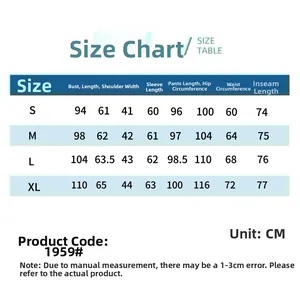 Size chart for Santa print family loungewear showing chest, length, and waist measurements