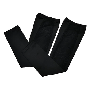 Detail showing elegant black lace and mesh of elastic anti-chafing thigh bands