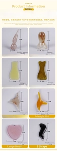 Detailed view of various resin massage tools including octopus and lotus shapes