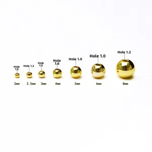 Size chart showing diameter and hole specifications for 14k gold filled spacer beads