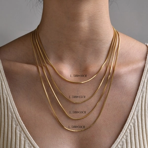 Minimalist Snake Bone Chain Necklace Stainless Steel Slim Stackable Jewelry For Men Women