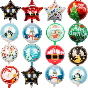 Collection of Christmas foil balloons featuring Santa, reindeer, and snowman motifs