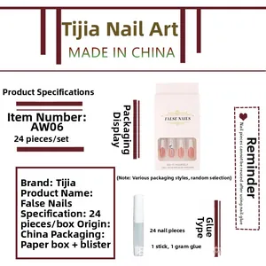 Detail view of French pink gradient press-on nails with rhinestones and 24pcs glue set
