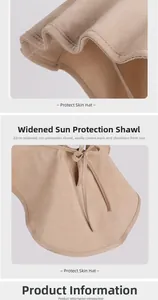 Détail d'un châle de protection solaire beige de 22 cm avec texture tissée et nœud