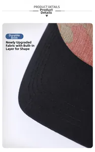 Detail of durable baseball cap brim with premium fabric texture and neat stitching