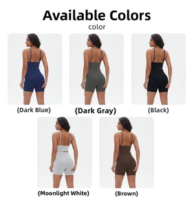 Nahtlose Sport-Sets in verschiedenen Farben mit Backless-BH und High-Waist Biker-Shorts