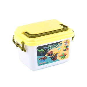 DIY Dinosaur Assembly Toy Set with electric drill in a portable storage box