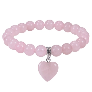 Bracciale Di Perline In Pietra Naturale Con Ciondolo A Cuore Quarzo Rosa Occhio Di Tigre Turchese Gioielli Per Donna