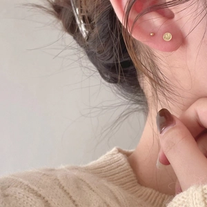Minimalist 925 sterling silver gold smile face stud earrings for a stylish daily look