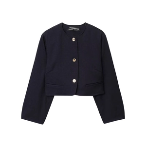 Blazer Court Femme Et Short Avec Ceinture Élégant Couleur Unie Boutons Dorés Streetwear Bureau