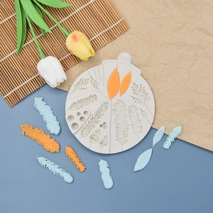 Christmas pine leaf and pinecone silicone fondant mold for cake decorating and baking