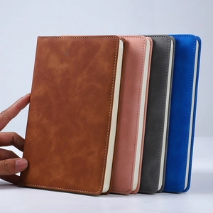 Professional Notebook Journal PU Leather Cover Minimalist Business Office Meeting Writing Stationery Ribbon Bookmark