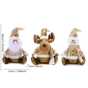 Plush Christmas plush dolls set of 3 with dimensions 30cm height and 15cm width