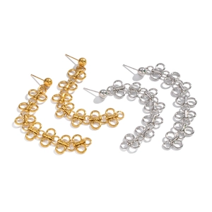 Boucles d'oreilles nœud en acier titane doré et argenté pour femmes au quotidien