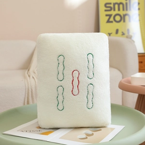Creative Mahjong Wu Tiao plush pillow cushion in a cozy home living room setting