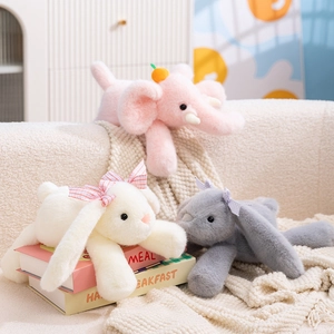 Mignon Animal En Peluche Jouet Doux Lapin Éléphant Poupée Apaisant Compagnon De Sommeil Décoration Maison Pour Enfants