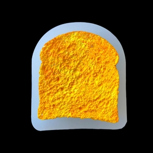 Macro-opname van siliconen mal in toastvorm met realistische broodtextuur en fijne poriën