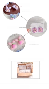 Detail of plush cartoon rabbit earrings with 925 silver needles and full gift packaging