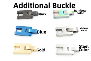 Extension clasps for stainless steel bracelets in black, rainbow, blue, gold, and silver