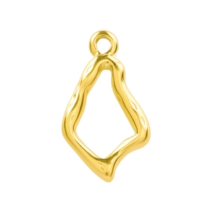 Golden irregular wavy pendant in 304 stainless steel with 18k vacuum plating finish