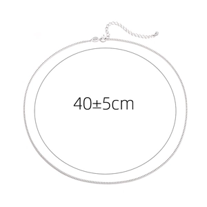 Classic silver link chain necklace for women with 40+5cm adjustable extension chain