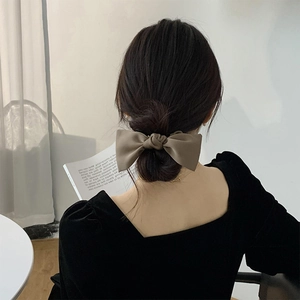 Satin Bow Scrunchies Korean Style Hair Ties Large Bowknot Ponytail Holder Elegant Smooth Soft Hair Accessories For Women